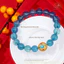 Hoả tốc - Ngọc Đan Tâm - Vòng Tay Aquamarine 9mm 8A Phối Charm Tròn Đá Xanh - Mệnh Thuỷ & Mệnh Mộc