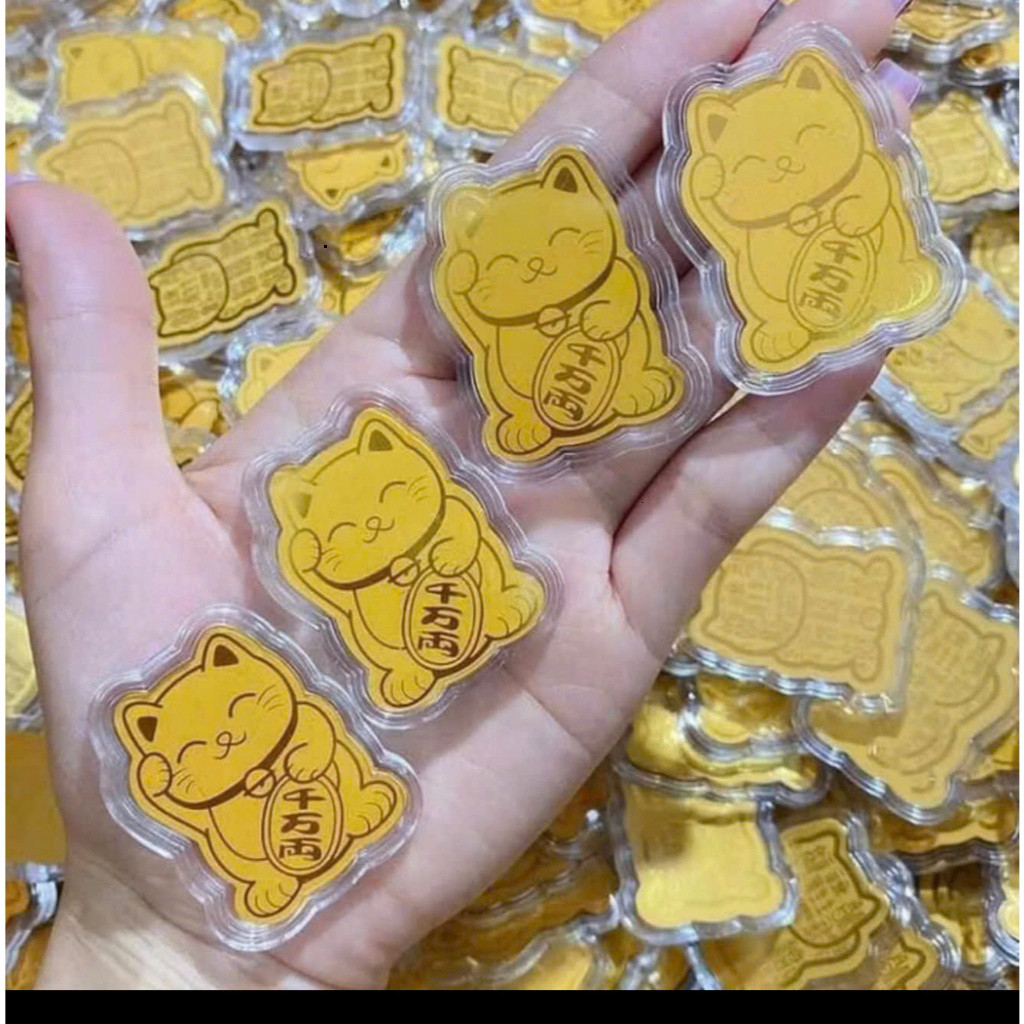 Mèo thần tài mạ vàng 24k thu hút tài lộc may mắn - nhiều mẫu lựa chọn