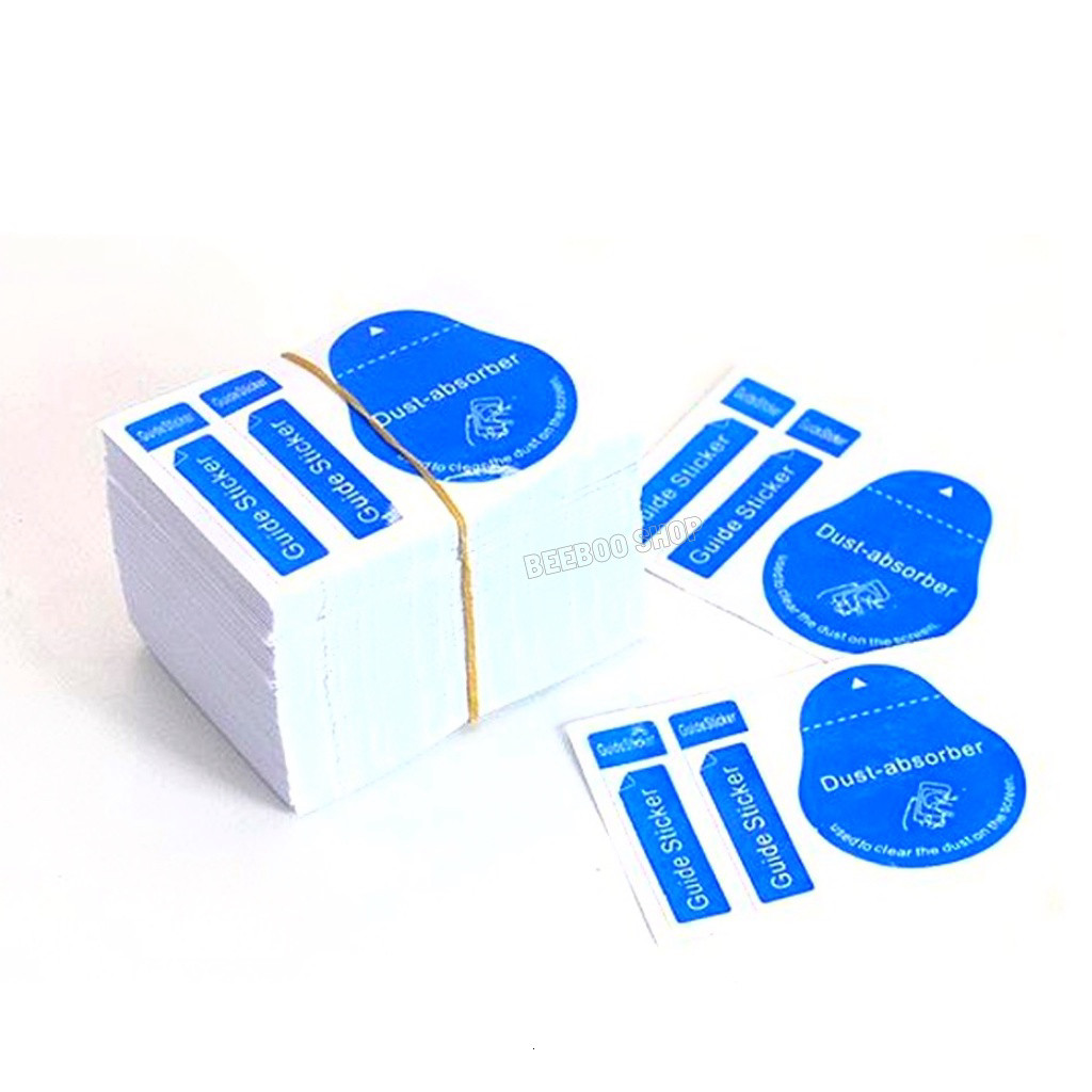 Bộ giấy lau kèm miếng dính bụi vệ sinh bề mặt hỗ trợ dán kính cường lực và các ngành khác