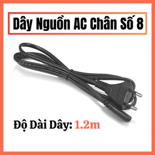 Dây Nguồn Số 8 Dài 1.2M - Cáp Nguồn Sử Dụng Tiện Lợi Cho Các Thiết Bị Laptop, Laptop, Loa, TV,....