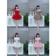 Đầm thời trang nữ kiểu tiểu thư chất Lụa Mango chạy smocking thân sau lệch vai đính hoa chấm bi dáng xoè phồng kèm