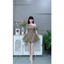 Đầm thời trang nữ kiểu tiểu thư chất Lụa Mango chạy smocking thân sau lệch vai đính hoa chấm bi dáng xoè phồng kèm