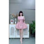 Đầm thời trang nữ kiểu tiểu thư chất Lụa Mango chạy smocking thân sau lệch vai đính hoa chấm bi dáng xoè phồng kèm