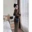 Set Bộ Phối Màu Hai Lớp Quần Dài Ống Suông Mix Áo Cổ Tim Đính Nút Chất Thun Gân Mềm Mại Thanh Lịch Đồ Mặc Nhà Dạo