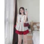 Set Đồ Nữ Áo Cánh Tiên Tim Đỏ - Mix Quần Sọc, Thời Trang Hè, Siêu Xinh, Mặc Đi Chơi/Dạo Phố