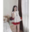 Set Đồ Nữ Áo Cánh Tiên Tim Đỏ - Mix Quần Sọc, Thời Trang Hè, Siêu Xinh, Mặc Đi Chơi/Dạo Phố