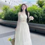 Set Váy Đi Biển Chất Voan Tơ, Cổ Yếm Có Mút, Dáng Xoè Dài, Phong Cách Tiểu Thư Shop Uyên Fashion