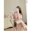 Đầm thời trang nữ dáng xòe cổ tròn phối voan hoa nhí trễ tay nhún eo dành cho các nàng đi chơi, đi tiệc QC. Màu y