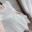 Đầm thời trang nữ dự tiêc chất len ren cổ tròn tay ngắn đính hoa eo dáng váy chữ A kèm lót xếp ly dài maxi SHOPTIN