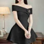 Đầm Nữ Dáng Điểm Khuy Ngắn Trễ vai Chất Bố Xước Dày Dặn Thời Trang Basic Nữ