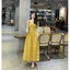 Đầm thời trang nữ mặc đi chơi chất voan cao cấp in hoa vàng nhí, váy 2 dây maxi có mút nhún ngực mặc đi biển QC🌹�