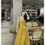 Đầm thời trang nữ mặc đi chơi chất voan cao cấp in hoa vàng nhí, váy 2 dây maxi có mút nhún ngực mặc đi biển QC🌹�