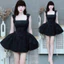 Đầm thời trang Nữ thiết kế mới form xịn chất xược hàn 2 dây mảnh mai đính hoa vai dập hoa tỉ mỉ bo váy ngắn xòe ba