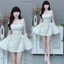 Đầm thời trang Nữ thiết kế mới form xịn chất xược hàn 2 dây mảnh mai đính hoa vai dập hoa tỉ mỉ bo váy ngắn xòe ba