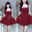 Đầm thời trang Nữ thiết kế mới form xịn chất xược hàn 2 dây mảnh mai đính hoa vai dập hoa tỉ mỉ bo váy ngắn xòe ba