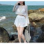 Set Đồ Đi Biển 3 Món, Áo Tay Dài Len Ren, Quần Đùi, Bra Có Mút, Phong Cách Quyến Rũ Shop Uyên Fashion