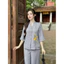 Đồ lam đi chùa , bộ pháp phục hiện đại dễ mặc vải không nhăn thêu tinh tế, có đủ size, thanh lịch nhẹ nhàng, có tú