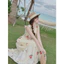 Sét váy thời trang nữ mặc đi biển chất lụa ý in hoa xinh cổ v nút bọc cánh tiên mix chân váy mocking váy xoè QC🌹�