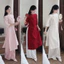 Áo Dài Gấm Châu Sa Cách Tân Dáng Suông Sang Trọng – Mẫu Hot Tết 2026 | Shop TiNa Fashion Shop Uyên Fashion