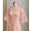 set áo dài tơ thêu 2 lớp HT dịu dàng hồng phấn phối quần lụa phi, tay rộng phom suông thướt SHOPTINAFASHION Shop U