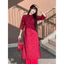 Set áo dài vải lông vũ cao cấp xịn mịn mặc Tết cổ trụ tay lở thắt nơ vai phối quần lụa chất vải đẹp SHOPTINAFASHIO