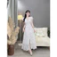 Đầm thời trang nữ chất Ren cao cấp thiết kế hoa văn sang chảnh cổ V tay ngắn dáng váy maxi sẽ tà xòe SHOPTINAFASHI