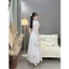 Đầm thời trang nữ chất Ren cao cấp thiết kế hoa văn sang chảnh cổ V tay ngắn dáng váy maxi sẽ tà xòe SHOPTINAFASHI