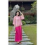 Set đồ bộ thời trang thiết kế áo voan quần lụa nhung cổ tròn tay dài đính nút bọc nhẹ nhàng sang trọng Shop Uyên F