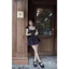 Đầm Tiểu Thư Cổ Vuông Tay Phồng Dáng Trễ Hoạ Tiết Kẻ Sọc Phối Nơ Shop Uyên Fashion