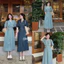 Đầm thời trang nữ dáng suông chất jeans quảng châu cao cấp tay ngắn cổ V dây cột nơ eo váy xòe thiết kế xinh xắn �