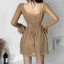 Đầm thời trang nữ mặc đi chơi chất thun ren lưới trễ vai đan dây eo lưng tay dài kèm lót thun gân 2 màu đen nâu QC