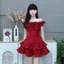 Set váy nữ xược Hàn hoa nổi smocking sau có mút có lót tôn dáng cực xinh 3 màu hot Shop TiNa Fashion Shop Uyên Fas