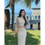 {Hình thật, ren chắc chắn} Set váy thời trang nữ mặc đi biển áo hai dây croptop cột dây lưng phối chân váy dài chấ