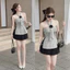 Set áo sơ mi cổ yếm hoa hồng phối chân váy xếp ly dành cho các nàng mang đi chơi, đi tiệc QC🌹 👗 👗 👗 Shop Uyên