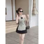 Set áo sơ mi cổ yếm hoa hồng phối chân váy xếp ly dành cho các nàng mang đi chơi, đi tiệc QC🌹 👗 👗 👗 Shop Uyên