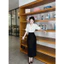 Sét váy áo sơ mi nữ tay ngắn đính hoa kèm chân váy dài công sở thanh lịch sang trọng siêu xinh💃💃 👗 👗 👗 Shop U