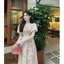 Đầm thời trang nữ mặc đi biển chất voan hoa cao cấp cổ vuông tay búp ngắn chạy mokking váy xoè maxi thiết kế xinh