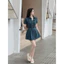 Đầm váy jean nữ tay cộc cổ sơ mi cài nút from dáng xòe kèm dây nịt style trẻ trung basic cá tính, năng động 💃💃 �