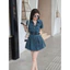 Đầm váy jean nữ tay cộc cổ sơ mi cài nút from dáng xòe kèm dây nịt style trẻ trung basic cá tính, năng động 💃💃 �