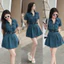 Đầm váy jean nữ tay cộc cổ sơ mi cài nút from dáng xòe kèm dây nịt style trẻ trung basic cá tính, năng động 💃💃 �