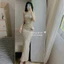 Set váy thời trang nữ chất liệu len ren cổ tròn không tay lưng thun ôm maxi sang trọng cực xinh mặc đi biển, đi ch