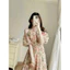 Đầm thời trang nữ chất voan hoa cổ yếm hở vai tay ngắn chạy thun eo dáng váy dài xoè maxi trẻ trung, sang trọng QC