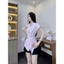 Set bộ thời trang nữ chất áo lụa sọc cổ sơ mi đính nút tay ngắn cột dây eo quần kaki lưng thun ống đứng QC🌹🌹 👗
