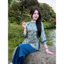 Set Đồ Nữ Đi Chùa Áo Lụa Tay Bèo Đính Nút Hoa + Quần Nhung Ống Rộng | 4 Màu Thời Thượng Shop Uyên Fashion