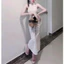 Đầm thiết kế thời trang nữ, đầm body dáng dài đuôi cá cổ yếm đính hoa vai tôn dáng, thanh lịch cực xinh 2 màu QC �