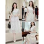 Đầm thời trang nữ chất Voan in họa tiết cổ tròn tay ngắn phồng thiết kế váy maxi xòe phong cách nhẹ nhàng kèm lót