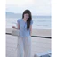 {tăng quà} Set đồ xinh Áo sơ mi cổ tròn tay phồng phối quần lụa ống suông. Shop Uyên Fashion