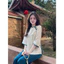 Set bộ lam thời trang nữ chất áo gấm tay lỡ cổ tròn đính nút tạo điểm nhấn phối quần tuyết nhung dài ống rộng Shop