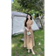Đầm Dài Thiết Kế Ren 2 Lớp Thanh Lịch | Cổ Tròn Tay Ngắn, Đính Hoa Eo, Màu Tinh Khôi Shop Uyên Fashion