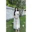 Đầm Dài Thiết Kế Ren 2 Lớp Thanh Lịch | Cổ Tròn Tay Ngắn, Đính Hoa Eo, Màu Tinh Khôi Shop Uyên Fashion